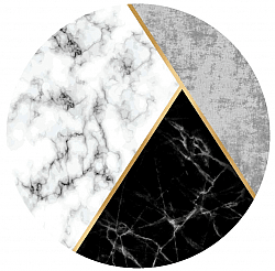 Round rug - Savino (black/white/grey)