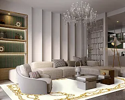 Wilton rug - Silea (white/gold)