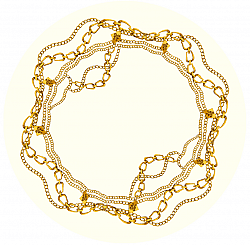Round rug - Silea (white/gold