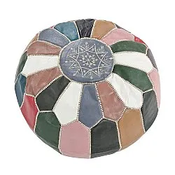 Pouf - Moroccan leather pouf (multi) 04