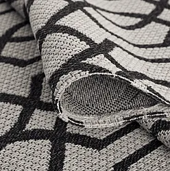 Cotton rug - Kebira (light grey/black)