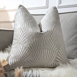 Cushion cover - Square Luxury 45 x 45 cm (grey/white)