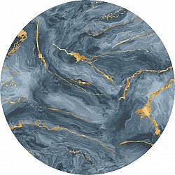 Round rug - Storm (blue/gold)