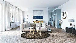 Round rug - Sandrigo (black/gold)