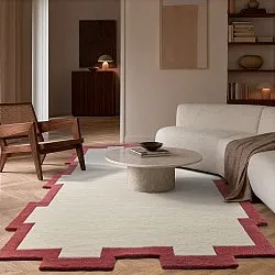 Wool rug - Agra Hand Tufted Wool Premium (cream/red)