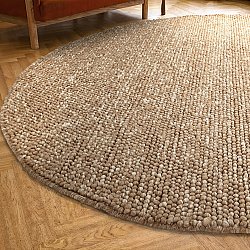 Round rug - Avafors Wool Bubble (light brown/white)