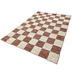 Wool rug - Dundee (red/white)