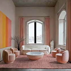 Wool rug - Ovelia (terracotta/white)