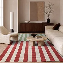Wool rug - Peniche (cream/green/red)