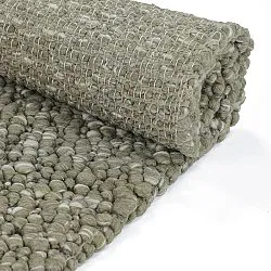 Wool rug - Sala Irregular Wool Bubble (moss green/white melange)