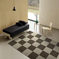 Wool rug - Scacco (black/beige)