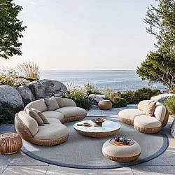 Round rug - Sortelha (blue)