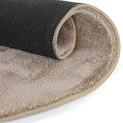 Wavy Round Rug - Aranga Super Soft Fur (brown)