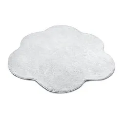 Wavy Round Rug - Aranga Super Soft Fur (white)