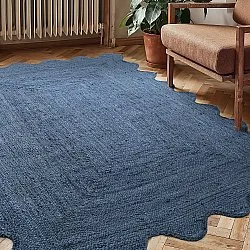 Wavy jute rug - San Francisco (blue)