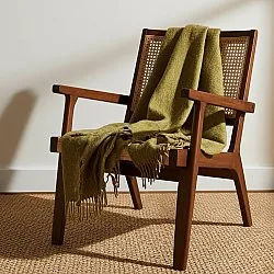 Throws - Wool blend throw - Samantha (olive green)