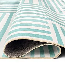 Wilton rug - Joma (turquoise/white)