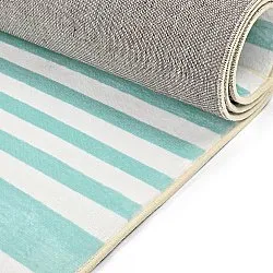 Wilton rug - Joma (turquoise/white)