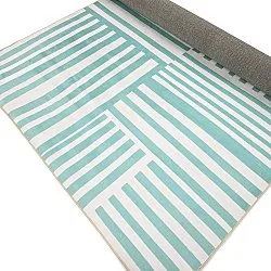 Wilton rug - Joma (turquoise/white)