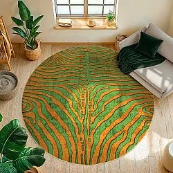 Round rug - Zebra (green/orange)
