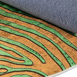 Round rug - Zebra (green/orange)