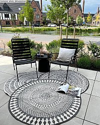 Round rugs - Marrakech (round) (black/grey/white)