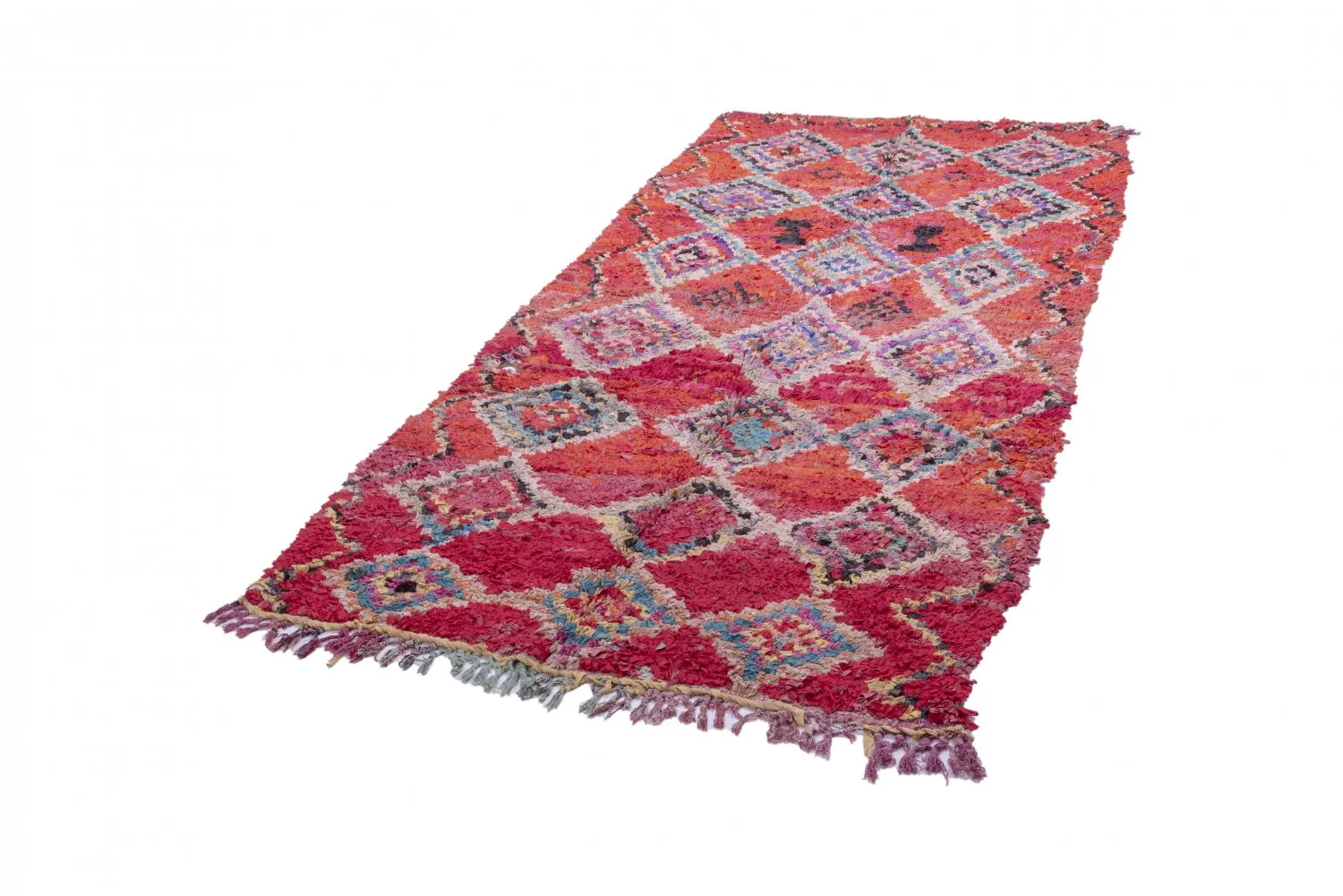 Moroccan Berber rug Boucherouite 260 x 130 cm