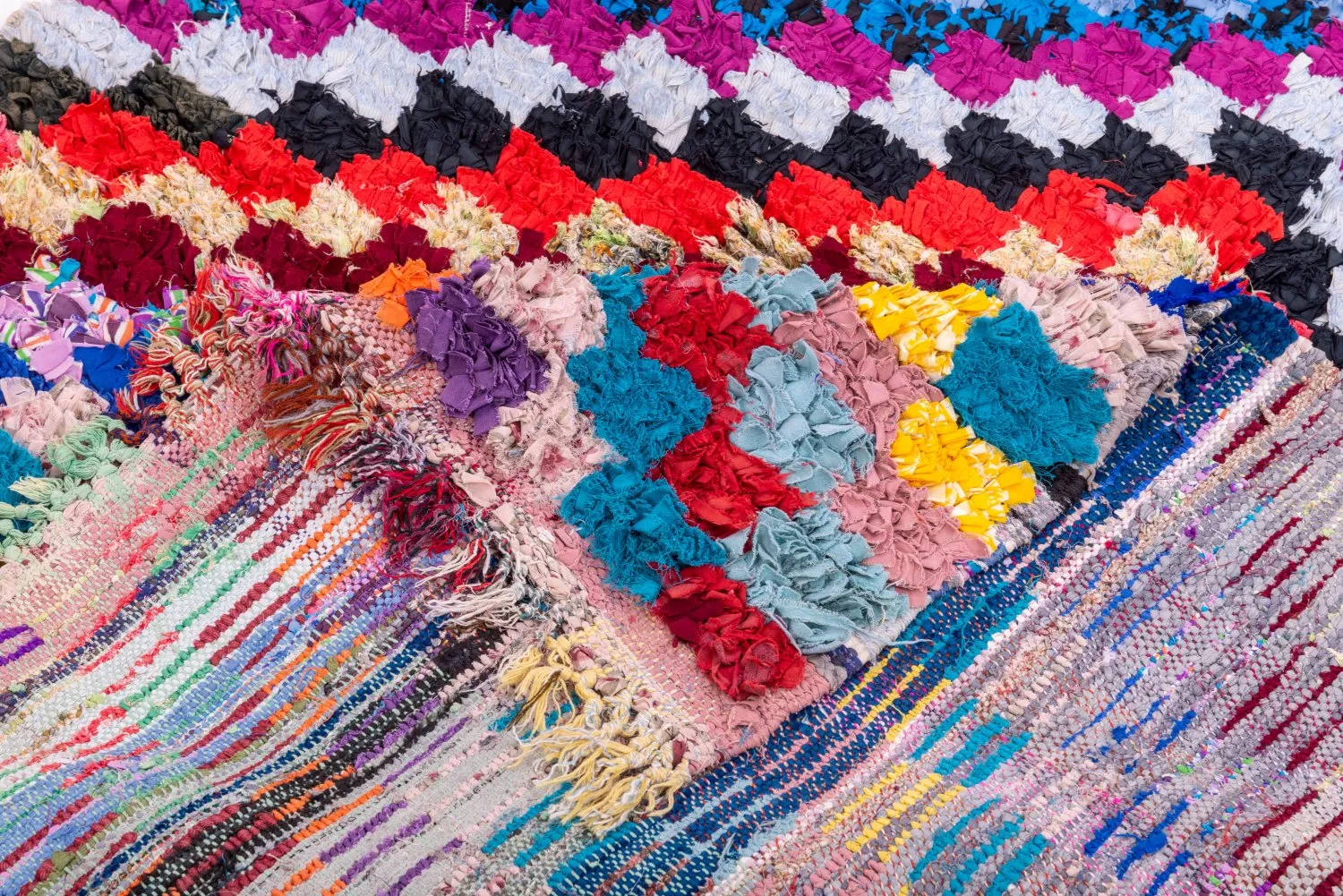 Moroccan Berber rug Boucherouite 245 x 125 cm
