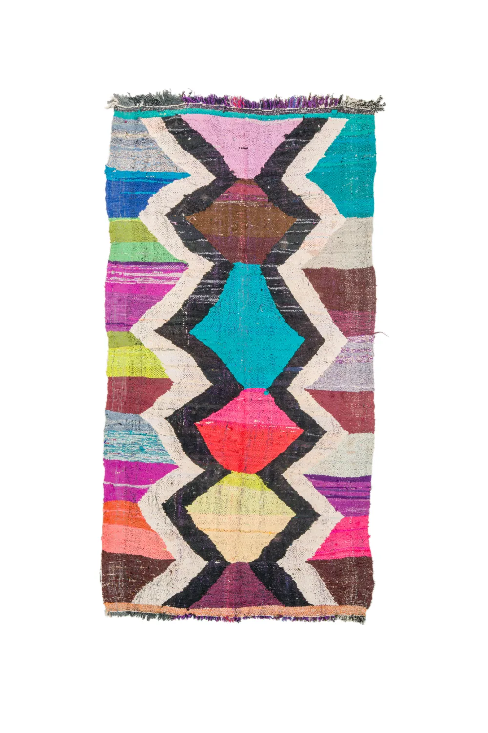 Moroccan Berber rug Boucherouite 135 x 245 cm