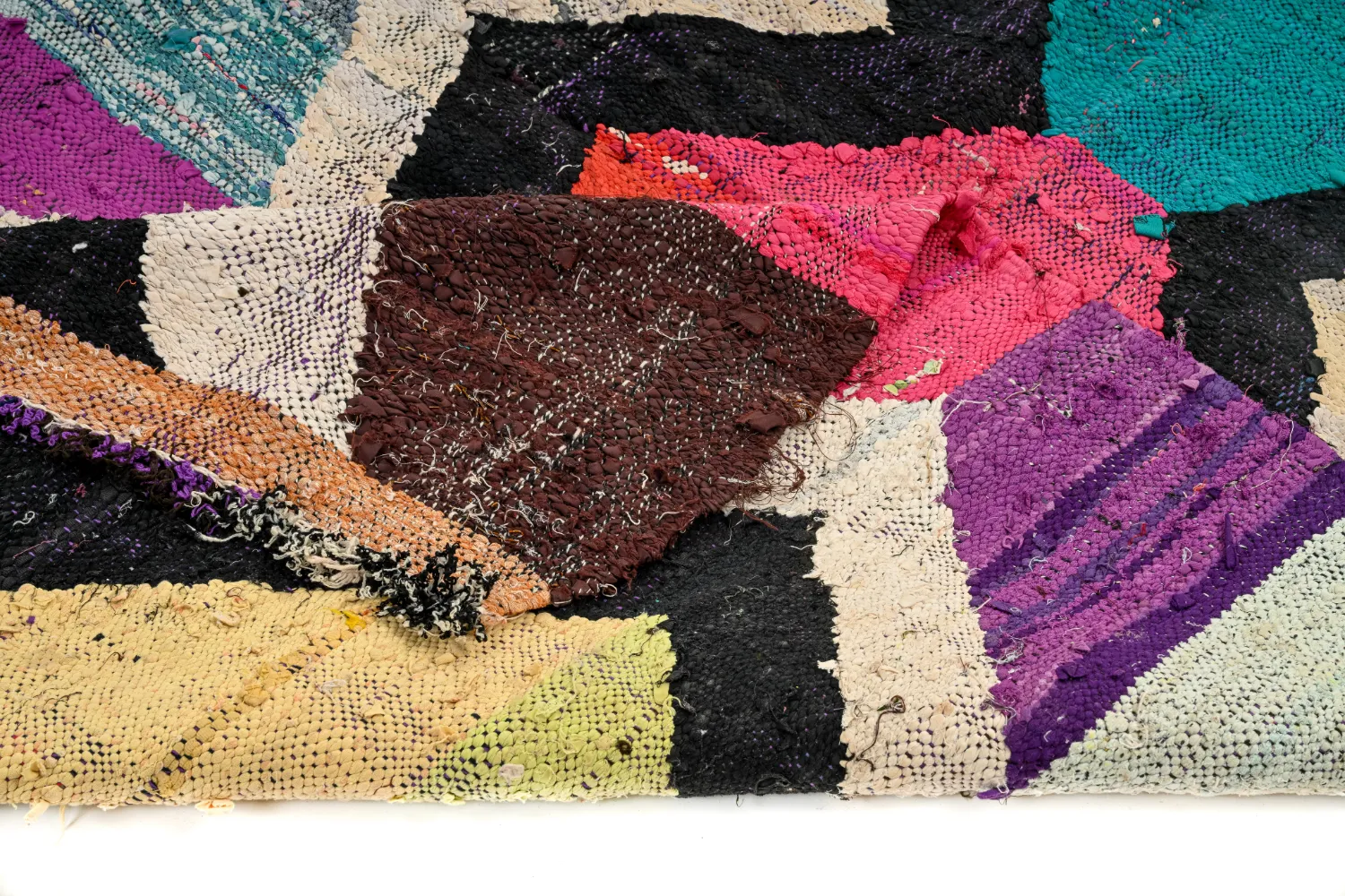 Moroccan Berber rug Boucherouite 135 x 245 cm