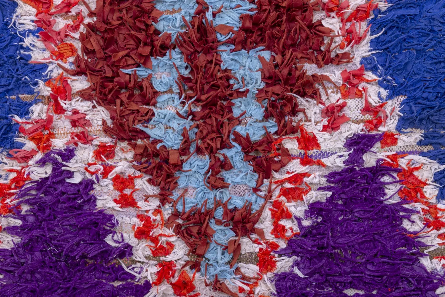 Moroccan Berber rug Boucherouite 235 x 90 cm