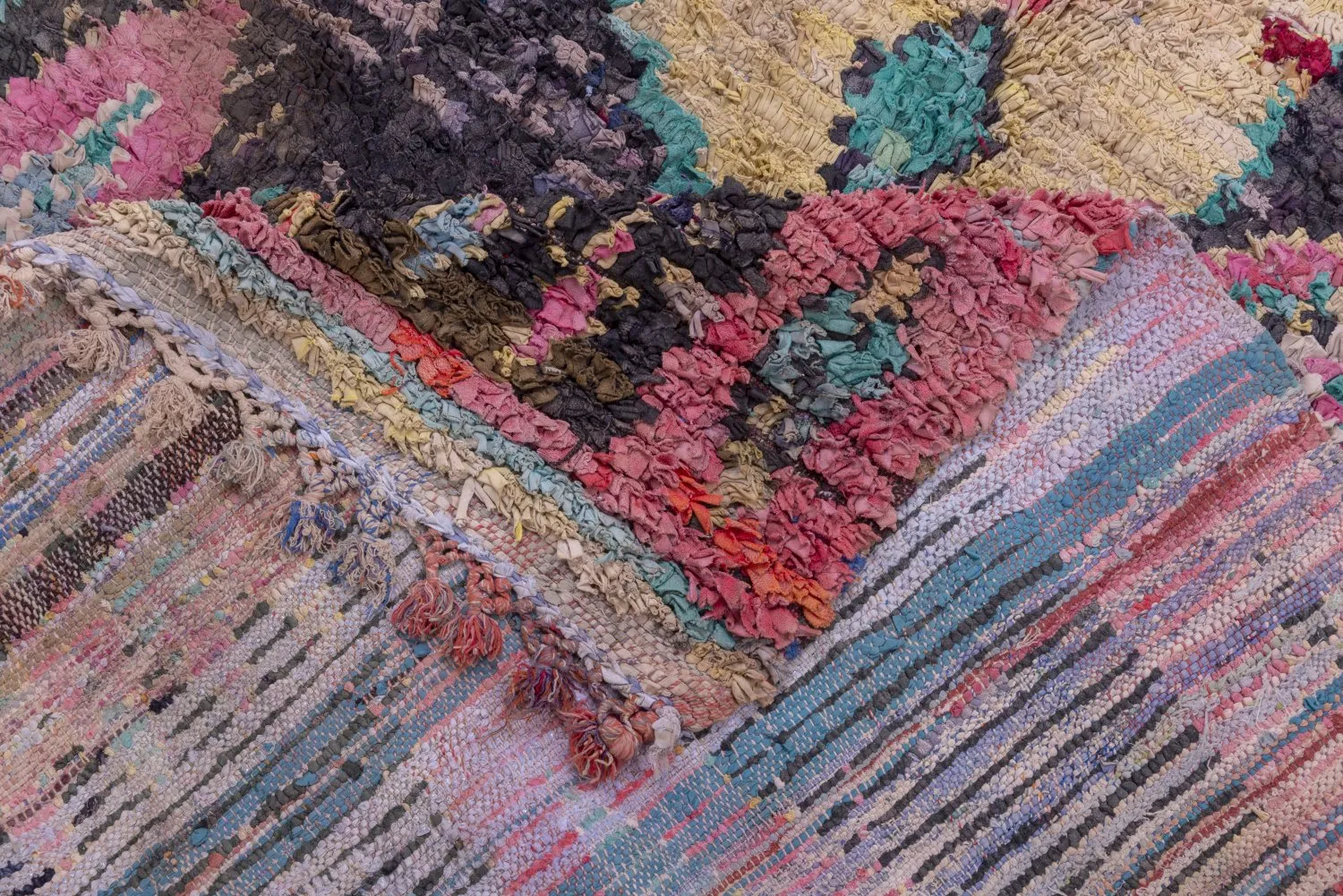 Moroccan Berber rug Boucherouite 240 x 155 cm