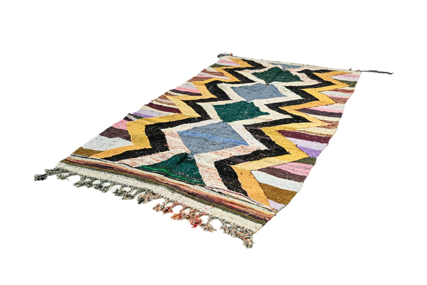 Moroccan Berber rug Boucherouite 135 x 260 cm