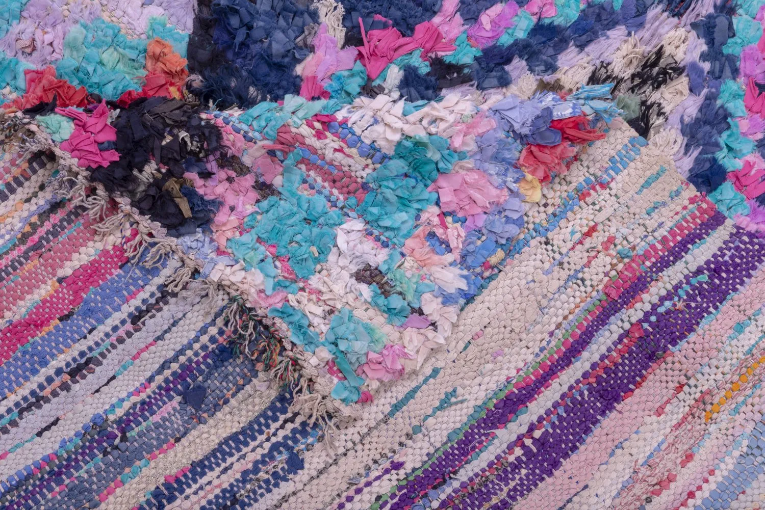 Moroccan Berber rug Boucherouite 235 x 115 cm