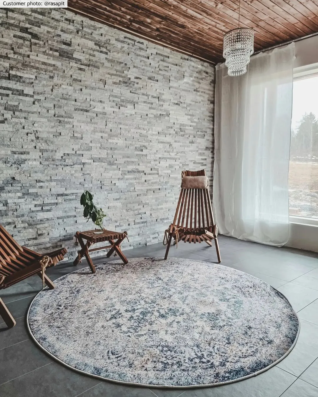 Round rug - Denizli (blue)