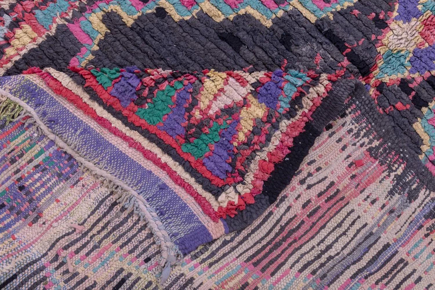 Moroccan Berber rug Boucherouite 240 x 130 cm