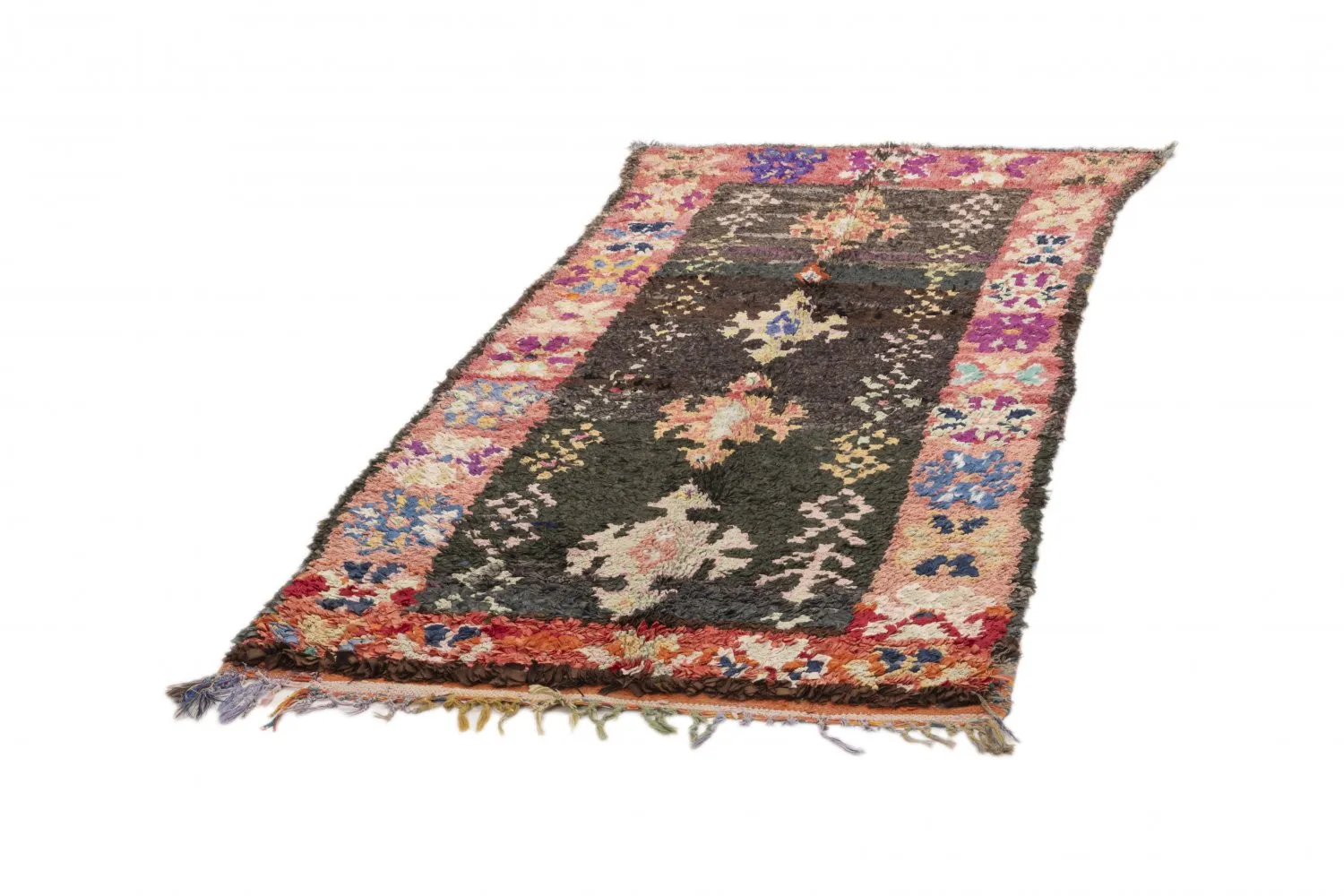 Moroccan Berber rug Boucherouite 205 x 95 cm