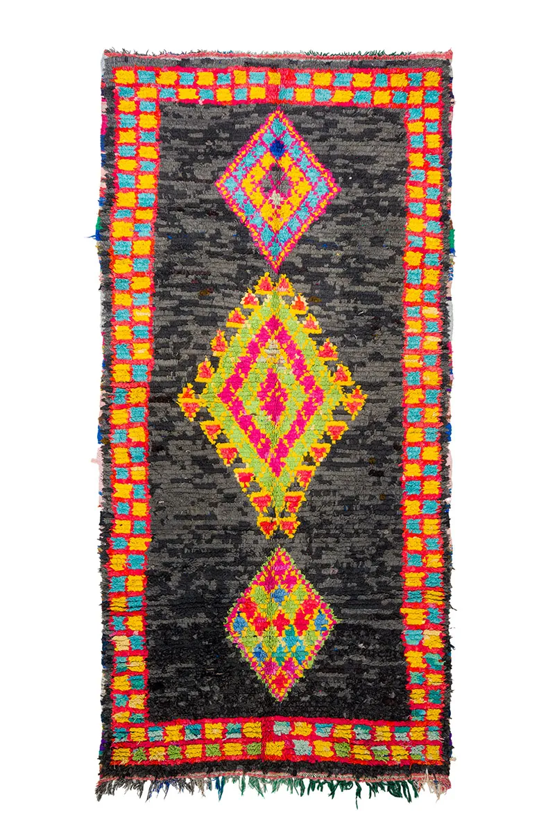 Moroccan Berber rug Boucherouite 135 x 290 cm