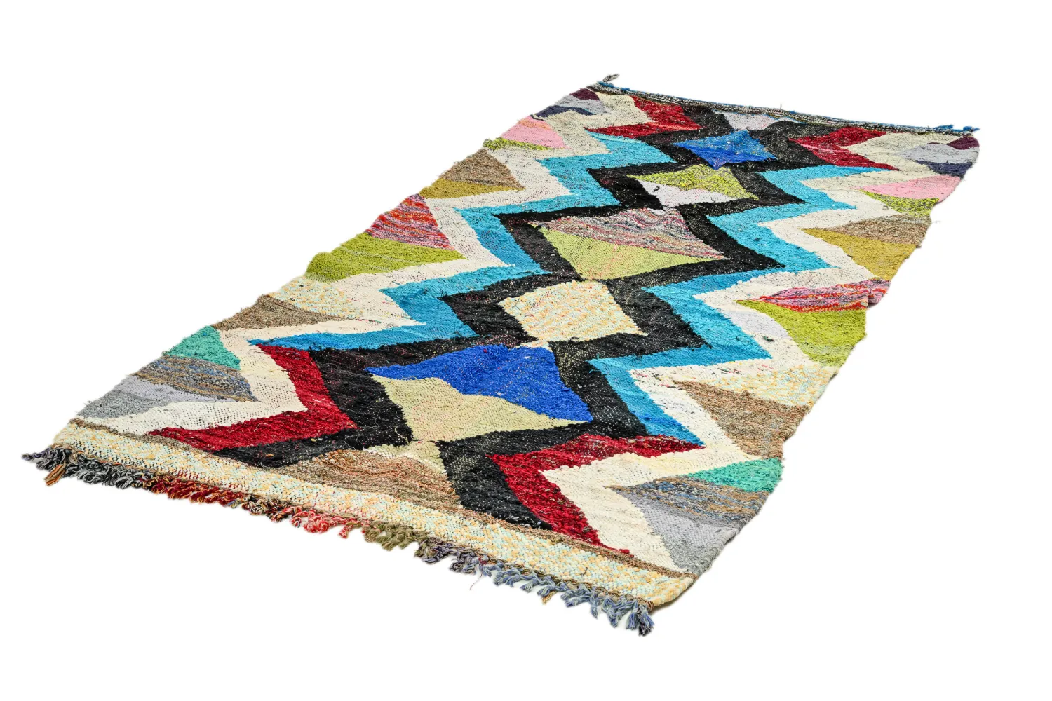 Moroccan Berber rug Boucherouite 125 x 250 cm