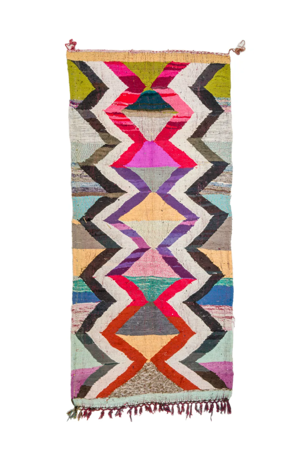 Moroccan Berber rug Boucherouite 140 x 305 cm
