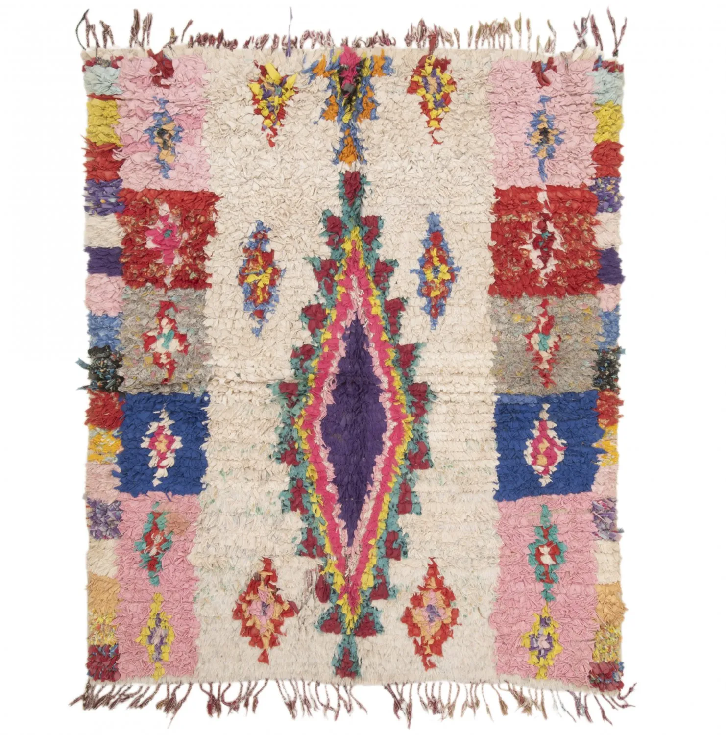 Moroccan Berber rug Boucherouite 155 x 120 cm