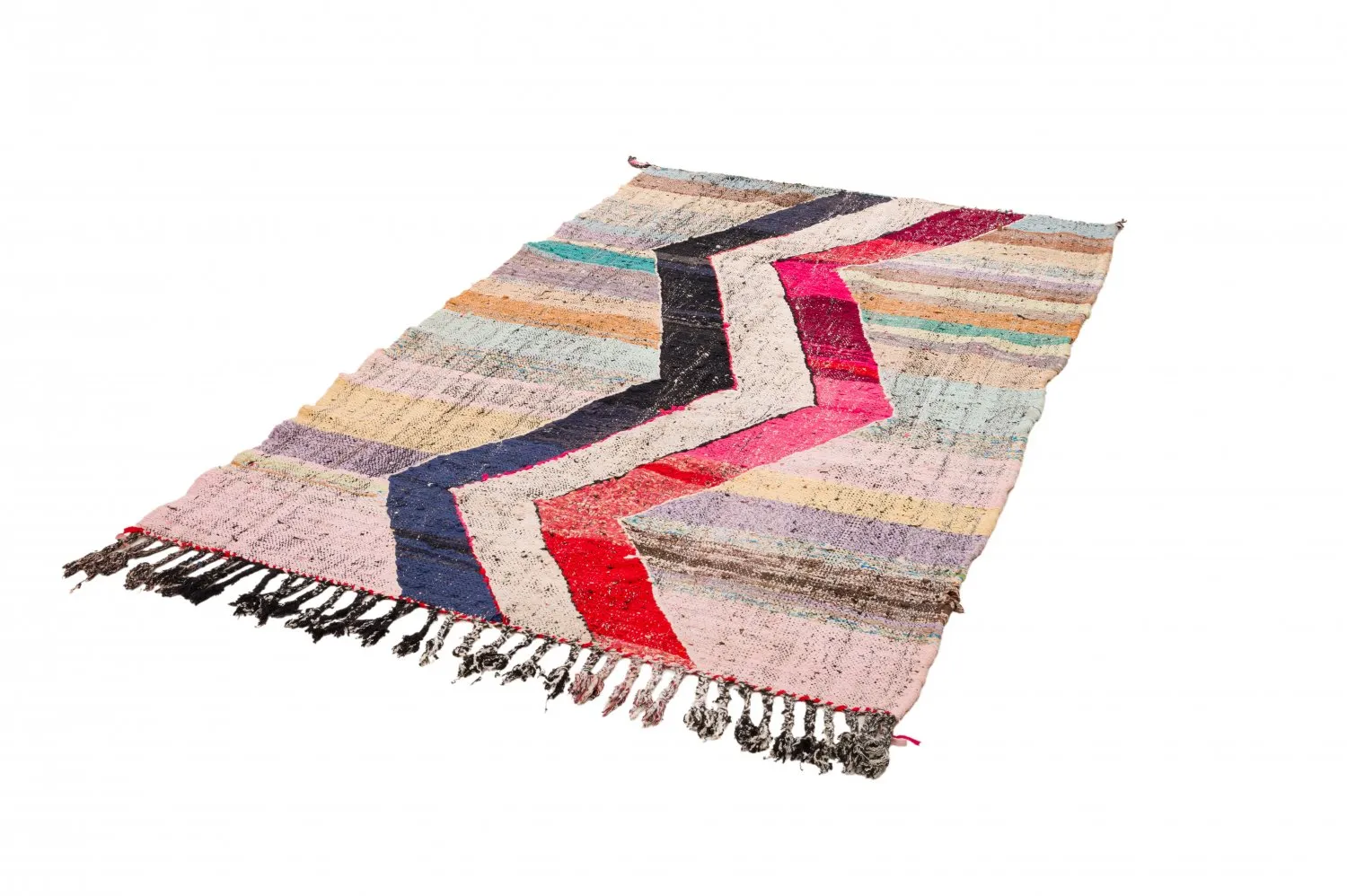 Moroccan Berber rug Boucherouite 125 x 220 cm
