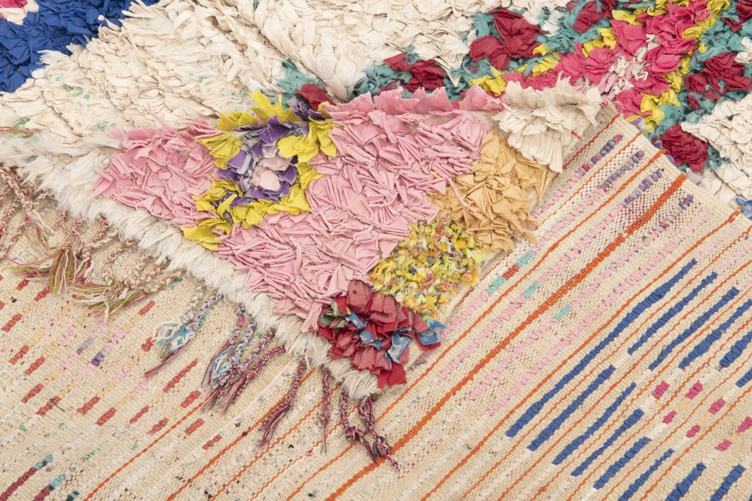 Moroccan Berber rug Boucherouite 155 x 120 cm