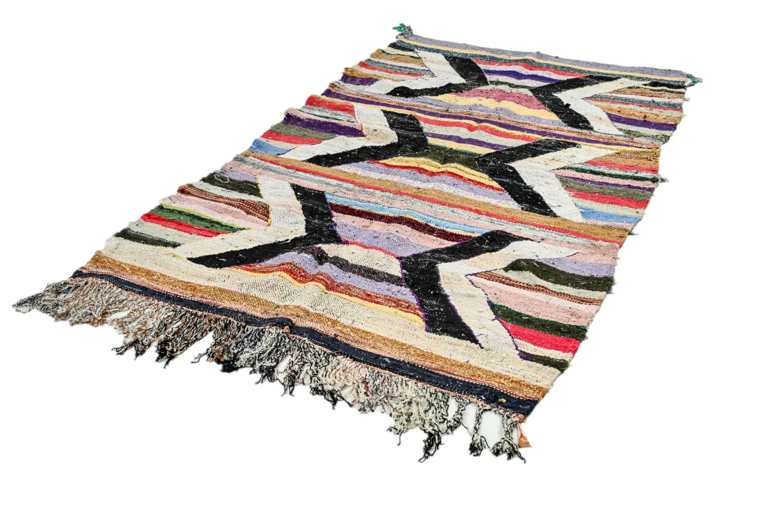 Moroccan Berber rug Boucherouite 125 x 230 cm