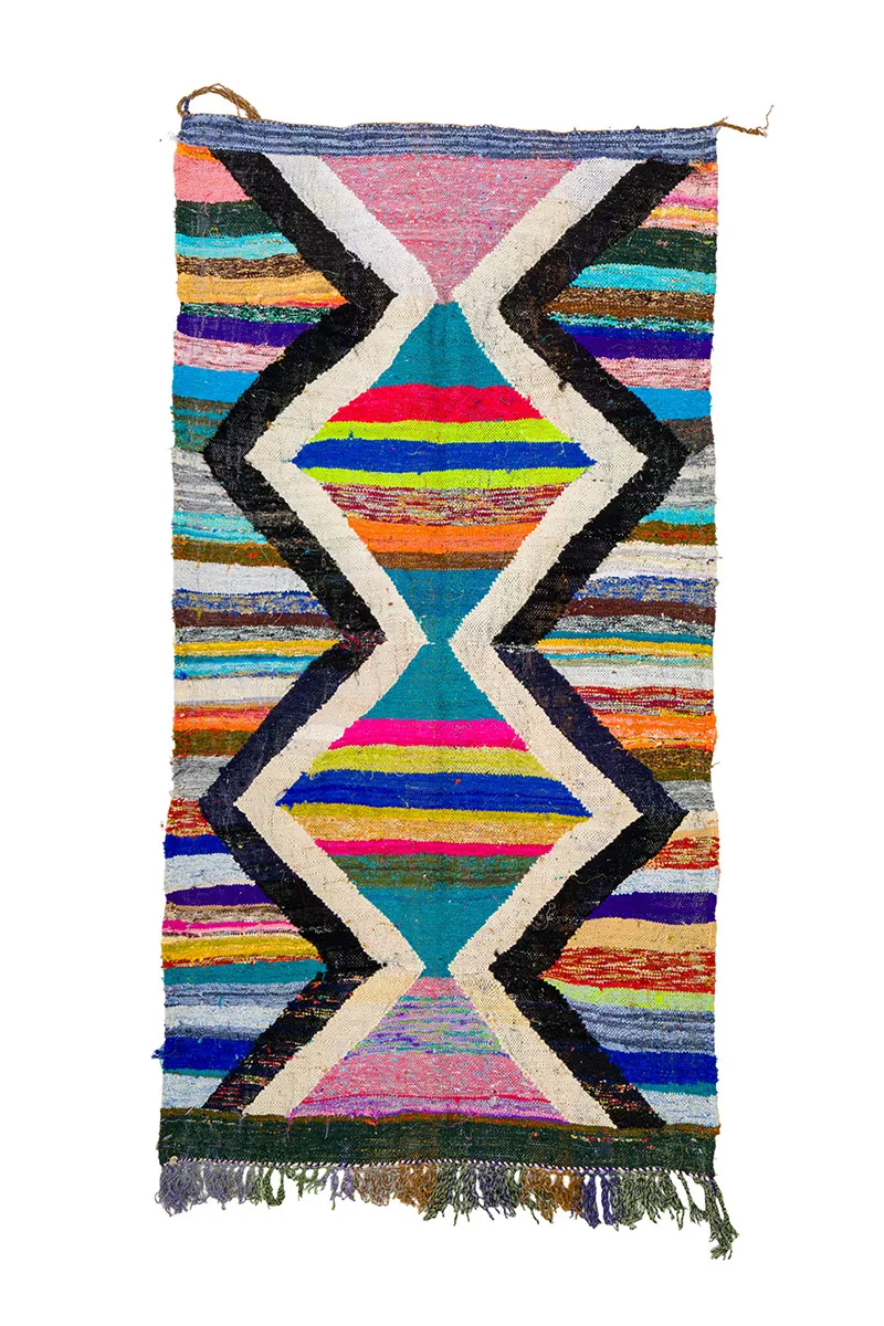 Moroccan Berber rug Boucherouite 135 x 245 cm