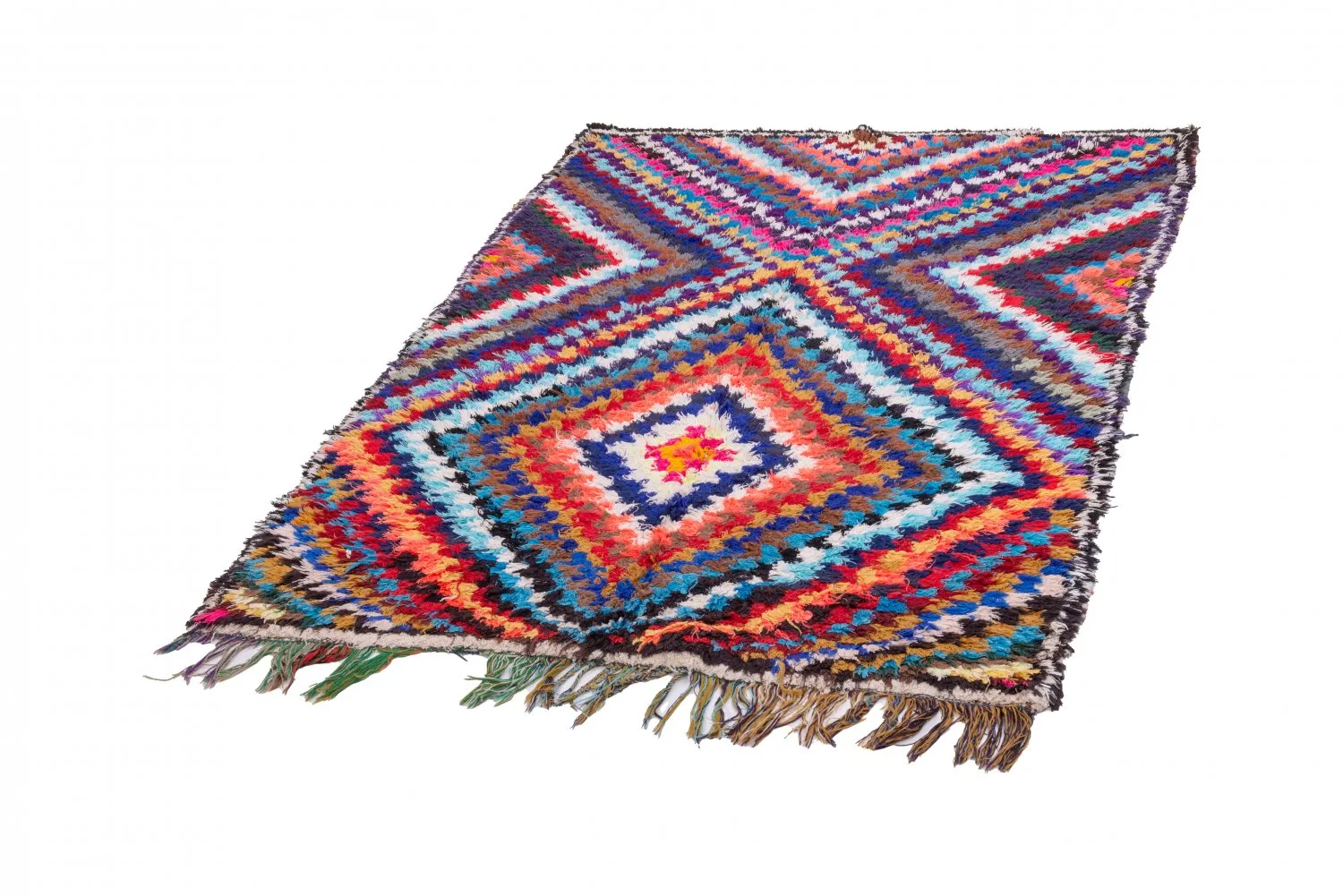 Moroccan Berber rug Boucherouite 210 x 140 cm