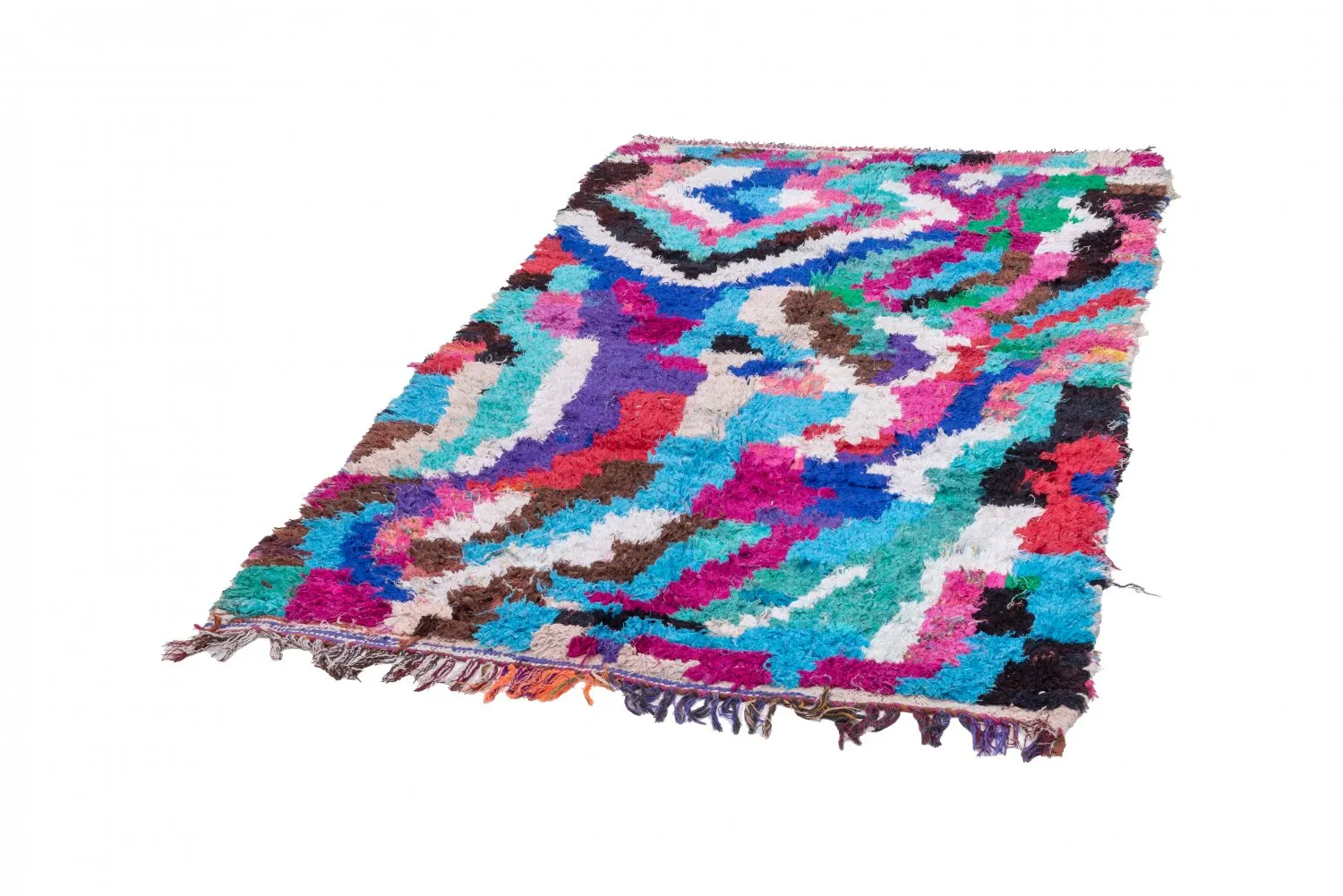 Moroccan Berber rug Boucherouite 210 x 120 cm