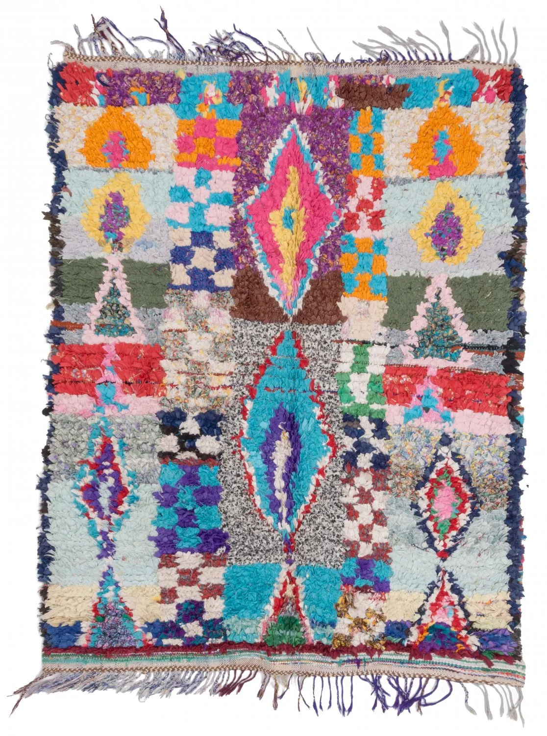 Moroccan Berber rug Boucherouite 195 x 150 cm