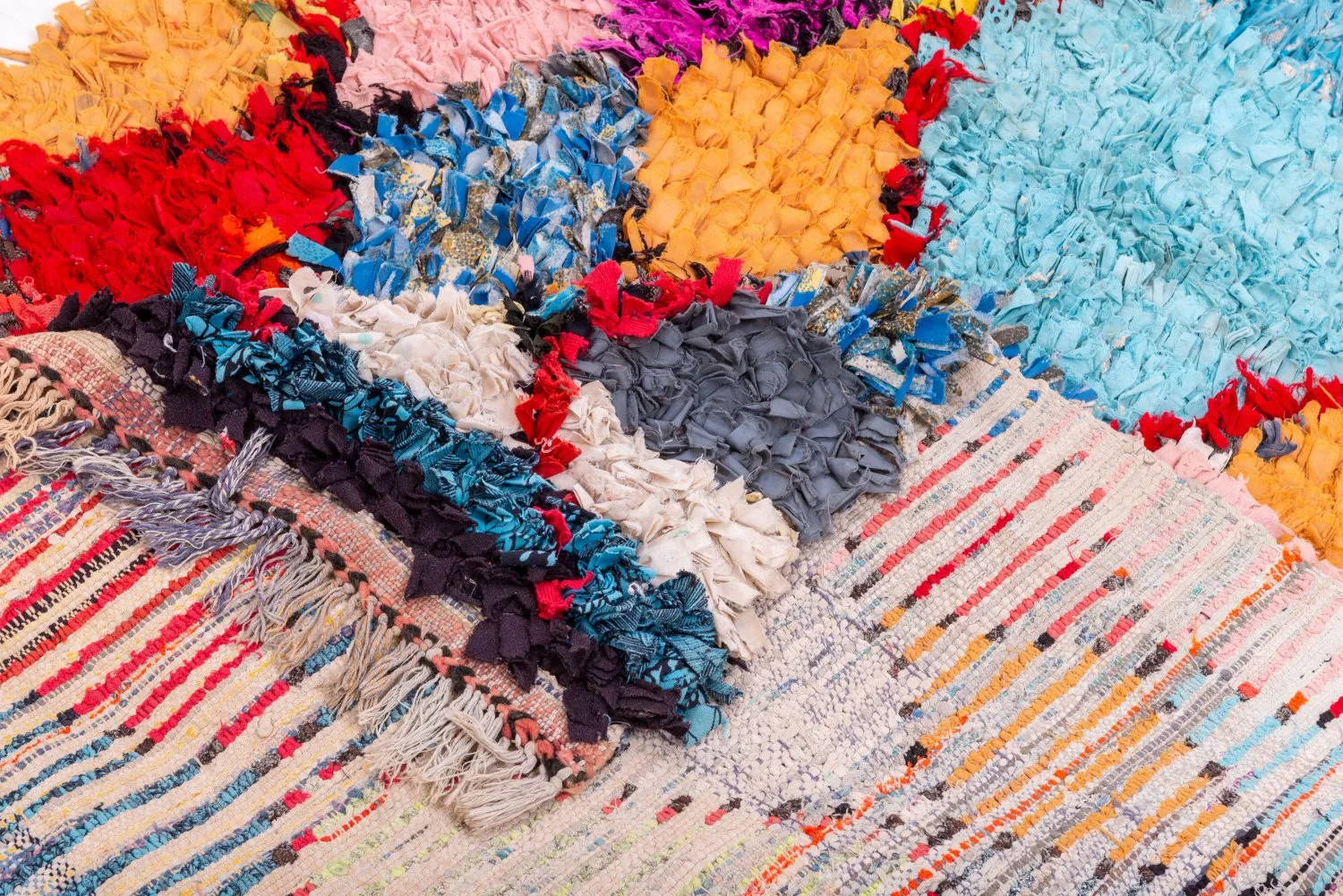 Moroccan Berber rug Boucherouite 215 x 110 cm