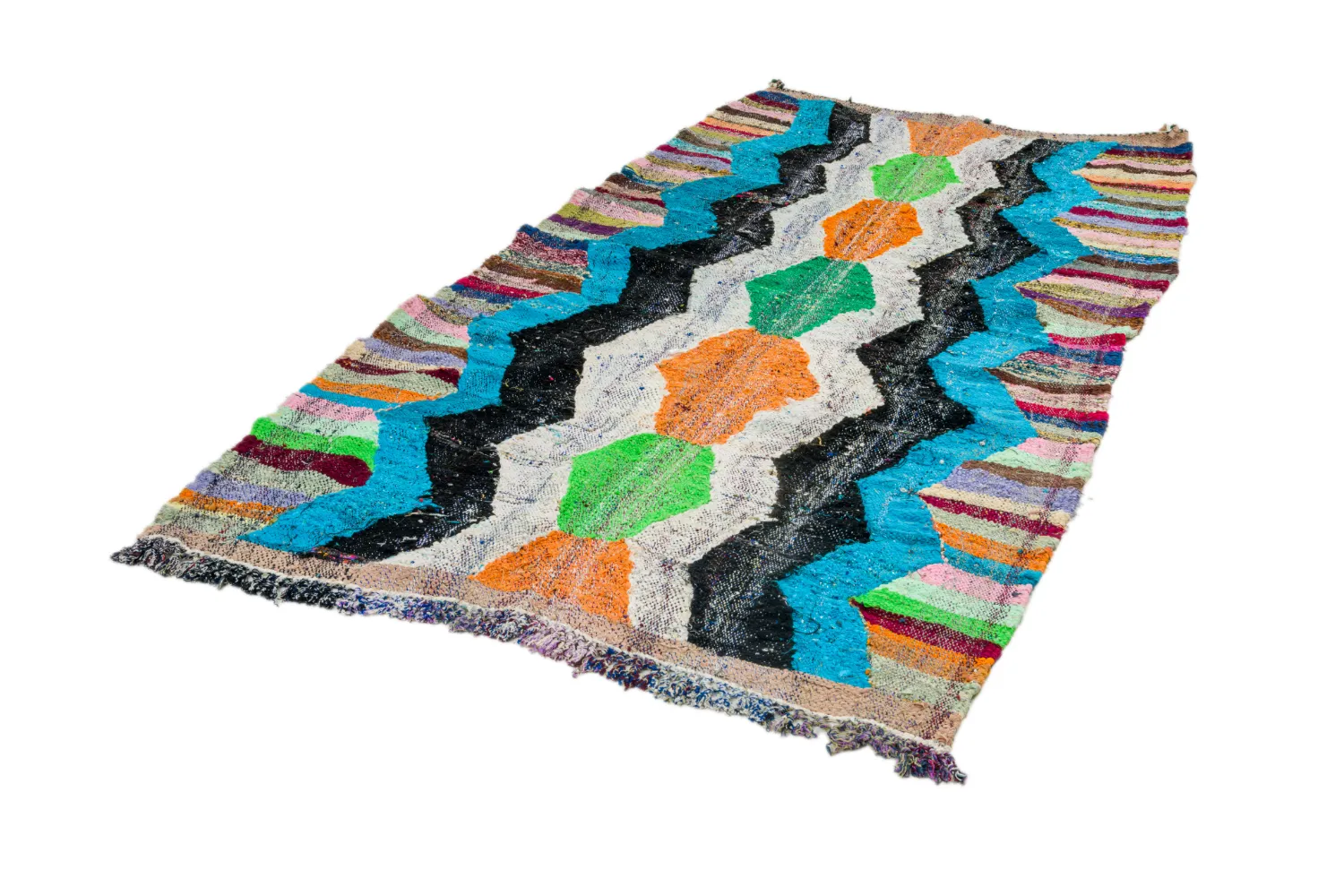 Moroccan Berber rug Boucherouite 135 x 145 cm